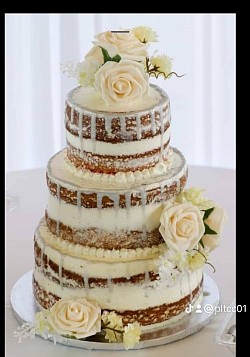3 tier 6/8/10 in wedding naked cake