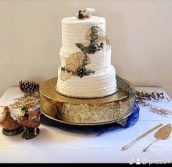 Vegan 3 tier 6/8/10in white cake