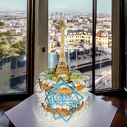 Paris theme ice cream cake