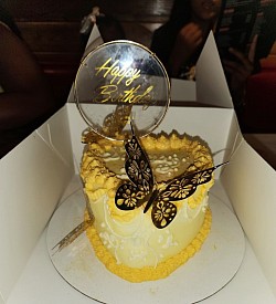 Yellow love heart cake